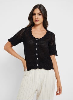 VERO MODA Button Down Knitted Cropped Cardigan  - Image 1