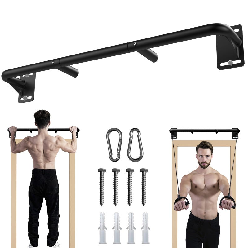 Fitarc بار سحب ثقيل من فيتارك مع تركيب على الحائط، بار سحب للذقن مع تركيب على العارضة للباب، هيكل فولاذي، معدات صالة رياضية منزلية، يناسب دعامات الحائط 32â€-36â€ - Image 1