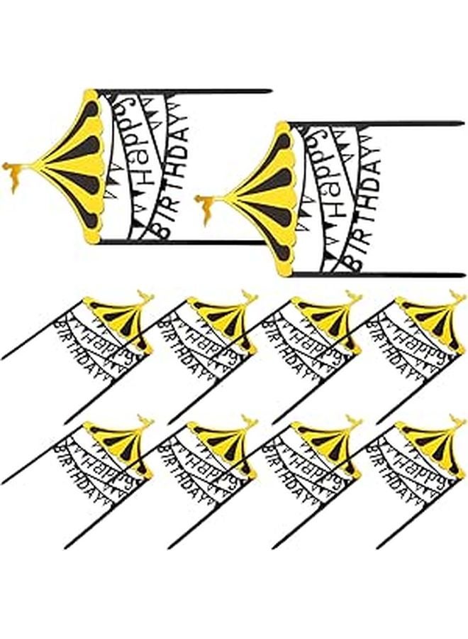 Candy Color Birthday Cake Toppers 10pcs Non Edible Insert Picks For Party Decorations - Image 1