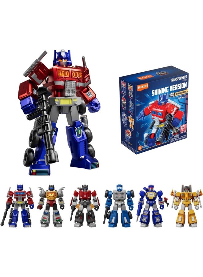 BLOKEES Transformers Shining Version 02 Building Kit | Shining 1985 Collectible Action Figure Block Toy with Glowing Chest & Eyes | Licensed Model for Kids & Adults | STEM Construction & Display - Image 1