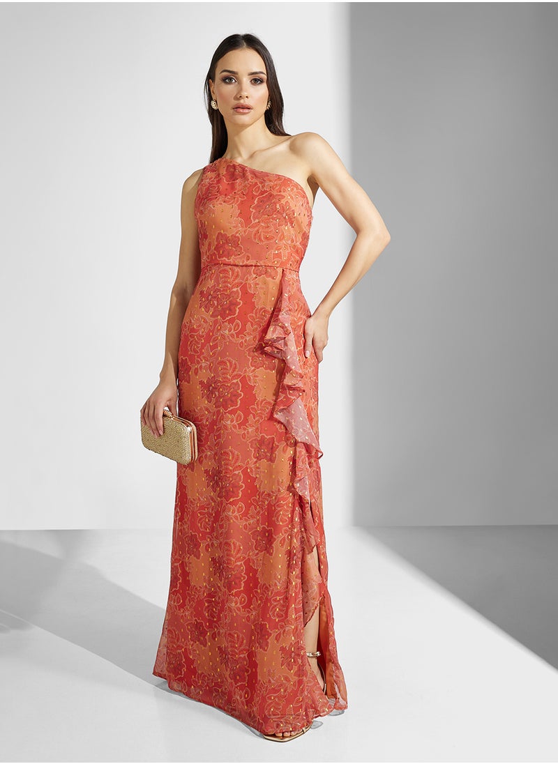 Anaya With Love One Shoulder Waterfall Wrap Maxi Dress  - Image 4