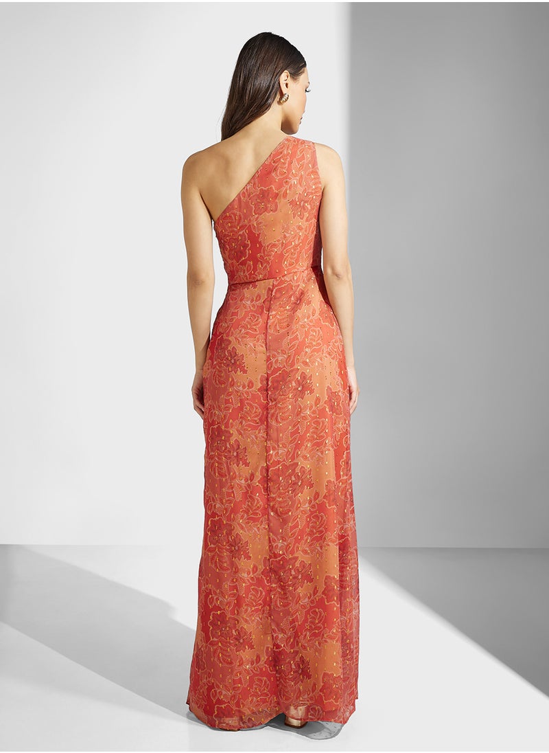 Anaya With Love One Shoulder Waterfall Wrap Maxi Dress  - Image 2