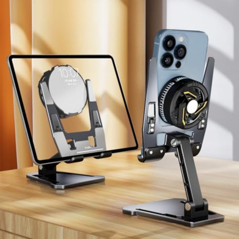 Aluminum Foldable Phone Tablet Stand with Cooling Function Adjustable Holder Upgrades for Desktop Gaming Live Streaming - Image 2