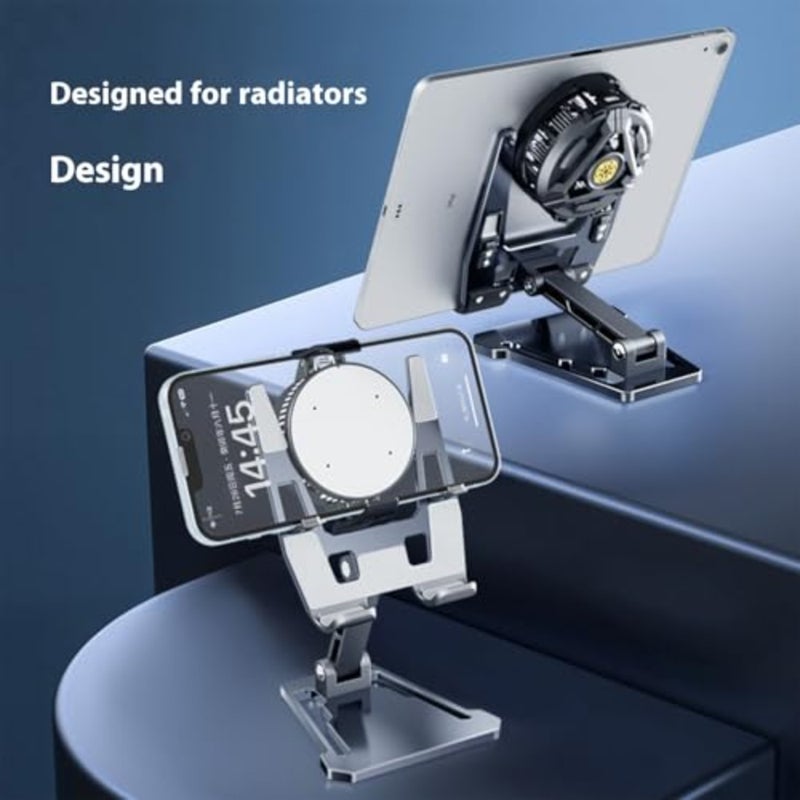 Aluminum Foldable Phone Tablet Stand with Cooling Function Adjustable Holder Upgrades for Desktop Gaming Live Streaming - Image 4