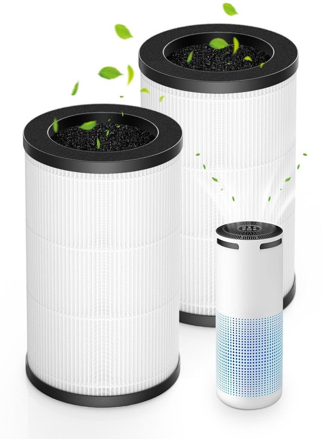 isinlive W-01 Replacement Filter Compatible with DBFIT W-01 Air Purifi-er Air Cleaner, 3-IN-1 HEPA Filter, Activated Carbon Filter and Pre Filter for Dust Smoke Pet Hair Odor, 2 Pack, White - Image 1