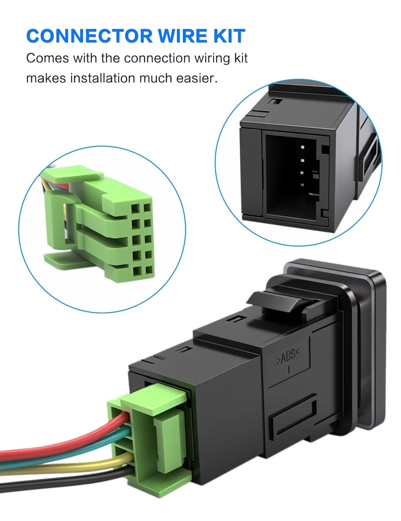 IZTOR Blue LED Push Switch with Connector Wire Kit for Toyota Fog Lights - Image 3