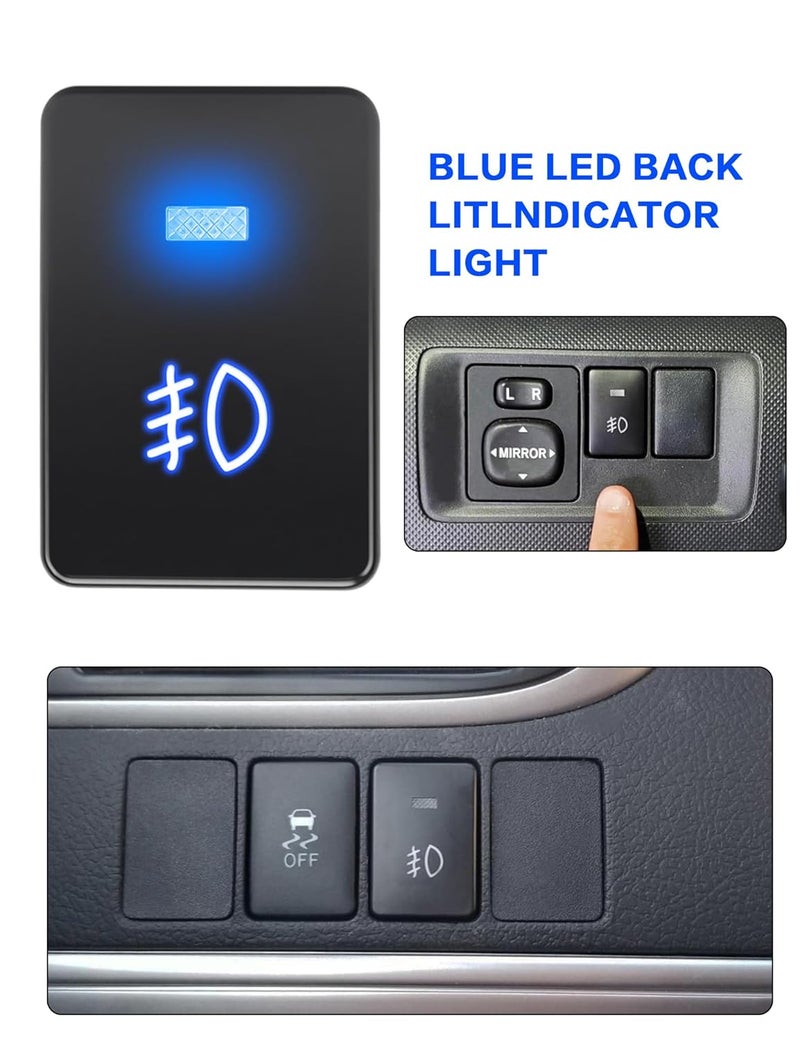 IZTOR Blue LED Push Switch with Connector Wire Kit for Toyota Fog Lights - Image 4