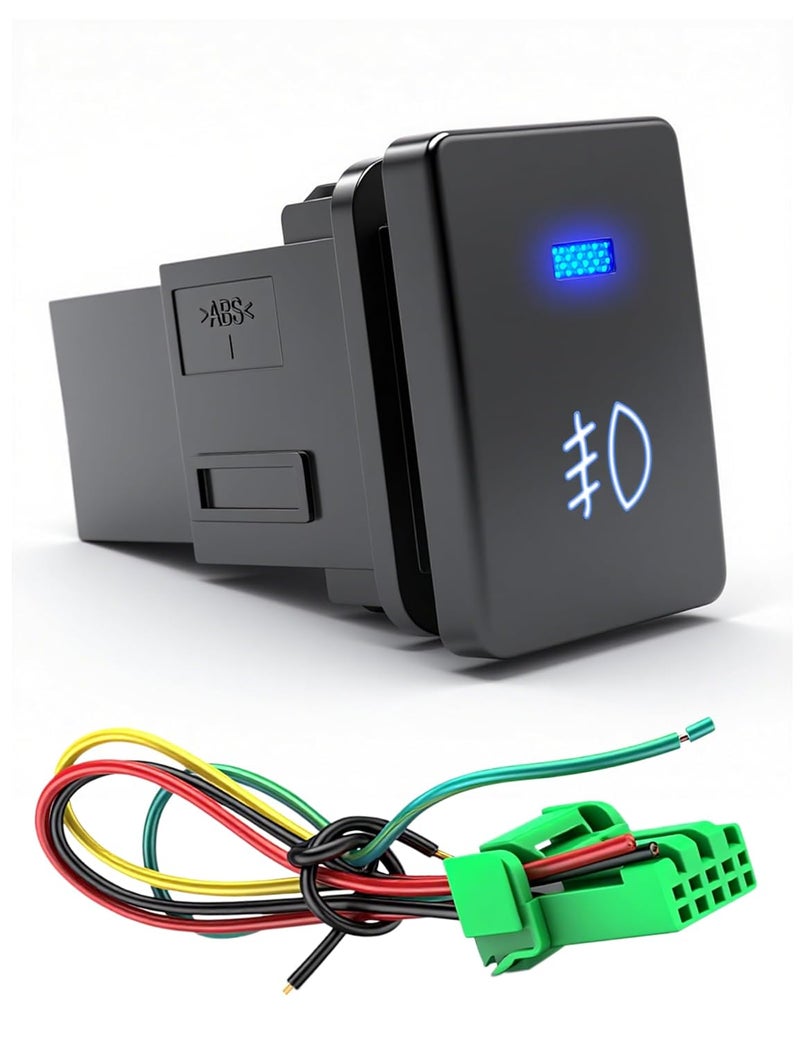 IZTOR Blue LED Push Switch with Connector Wire Kit for Toyota Fog Lights - Image 1