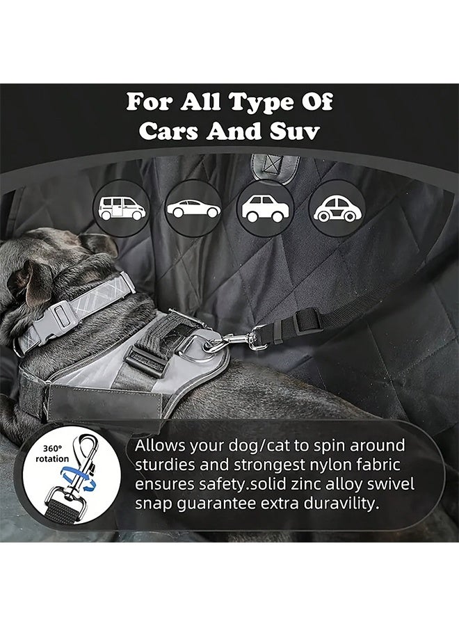 Dog Cat Safety Seat Belt Strap Car Headrest Restraint Adjustable Nylon Fabric Dog Restraints Vehicle Seatbelts Harness - Image 4