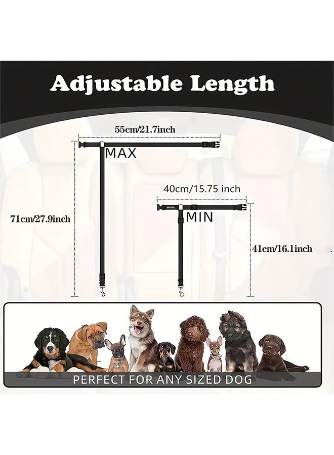 Dog Cat Safety Seat Belt Strap Car Headrest Restraint Adjustable Nylon Fabric Dog Restraints Vehicle Seatbelts Harness - Image 2