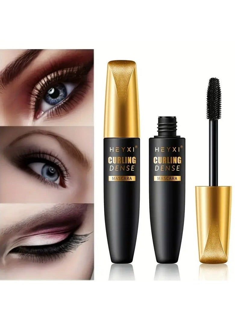هايكسي Heyxi ماسكارا مقاومة للماء 1 قطعة-طويلة الأمد ، حجم وتجعد ، ماسكارا رموش من ألياف الحرير لجميع أنواع البشرة ، سهلة الفرشاة غير الكتل ، أسود مكثف - Image 1