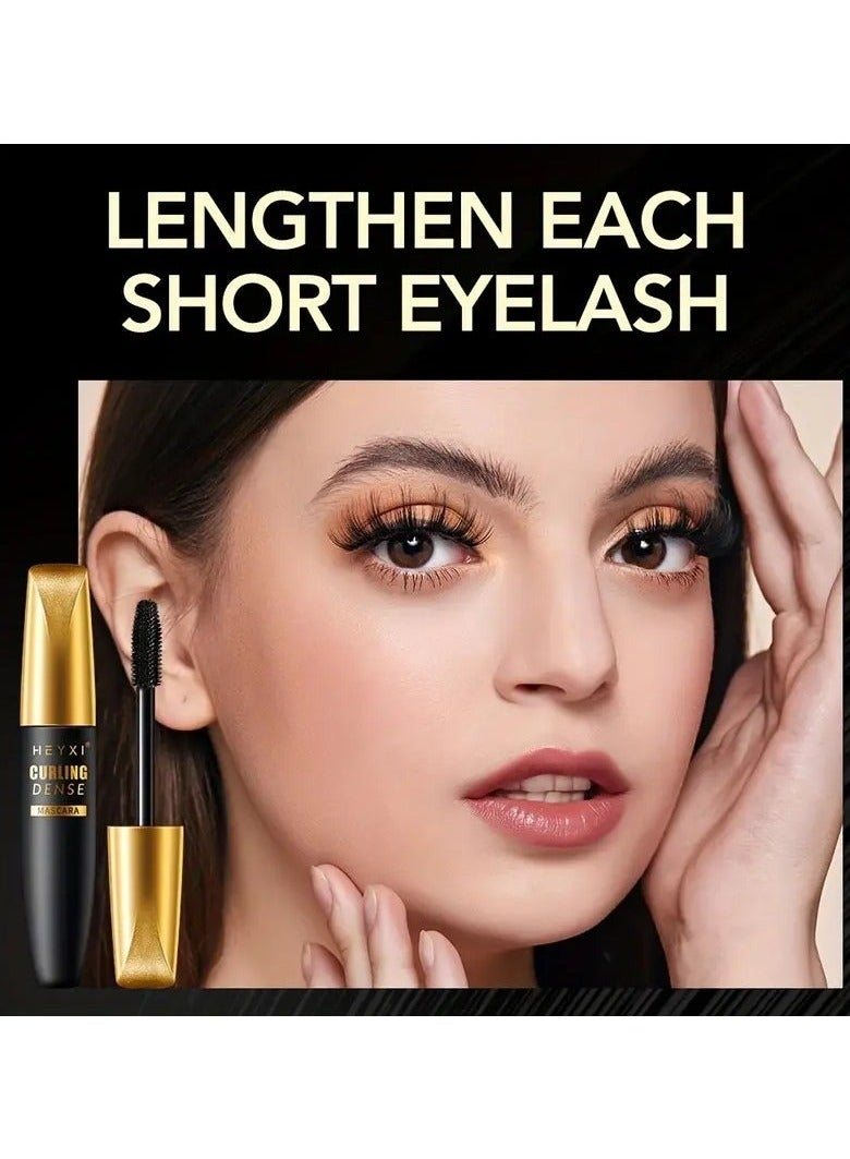 هايكسي Heyxi ماسكارا مقاومة للماء 1 قطعة-طويلة الأمد ، حجم وتجعد ، ماسكارا رموش من ألياف الحرير لجميع أنواع البشرة ، سهلة الفرشاة غير الكتل ، أسود مكثف - Image 2