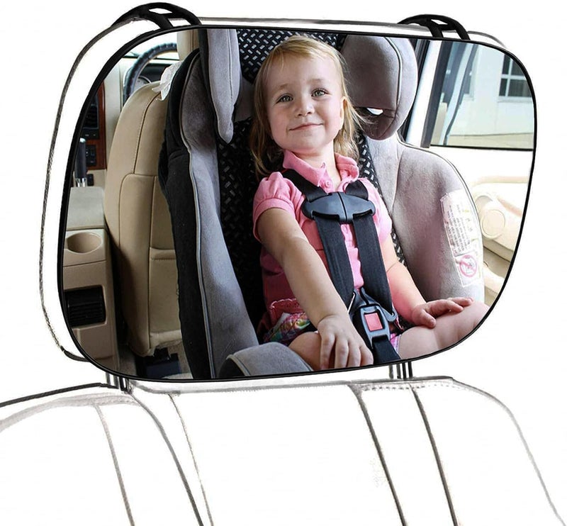 Automaze Car Mirror Baby Rear Facing Seat, Car Seat Glass Mirror for Rear Facing Baby Seat, Ultra Stable and Adjustable 360° Clear View for Backseat - Image 1