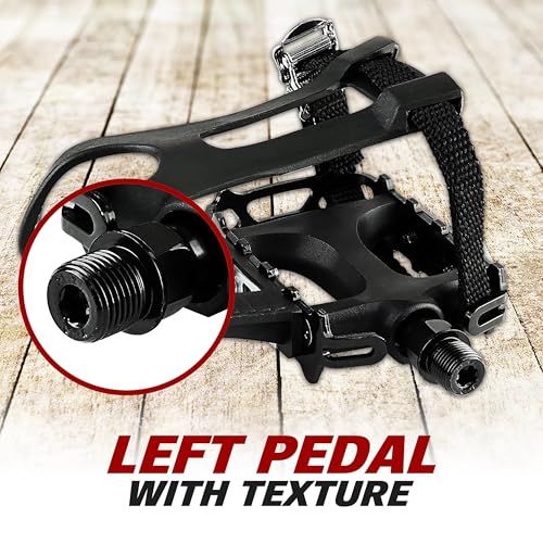 BV Bike Pedal with Toe Clip Cage - 2-Set, Universal Fit Bike Pedals 9/16" Compatible, Non-Slip & Durable Lightweight, Fits Most Adult Bikes & MTB Bicycles - Image 3