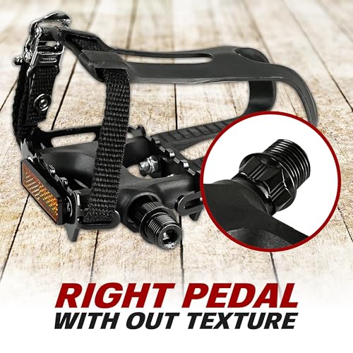 BV Bike Pedal with Toe Clip Cage - 2-Set, Universal Fit Bike Pedals 9/16" Compatible, Non-Slip & Durable Lightweight, Fits Most Adult Bikes & MTB Bicycles - Image 2