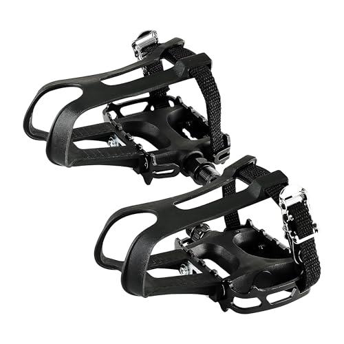 BV Bike Pedal with Toe Clip Cage - 2-Set, Universal Fit Bike Pedals 9/16" Compatible, Non-Slip & Durable Lightweight, Fits Most Adult Bikes & MTB Bicycles - Image 1