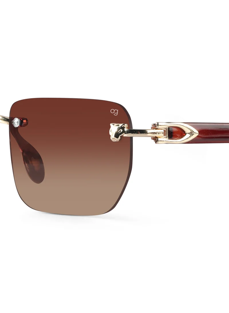Woggles Uv-Protected Rimless Rectangle Sunglasses