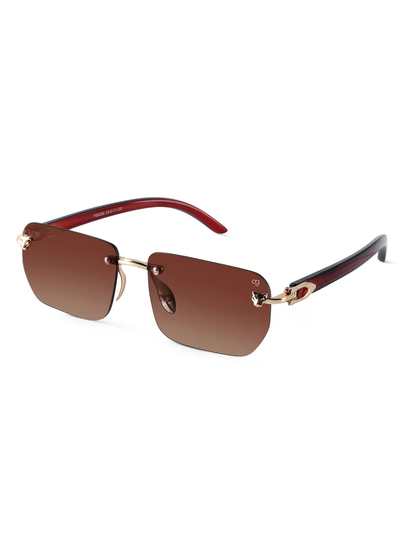 Woggles Uv-Protected Rimless Rectangle Sunglasses