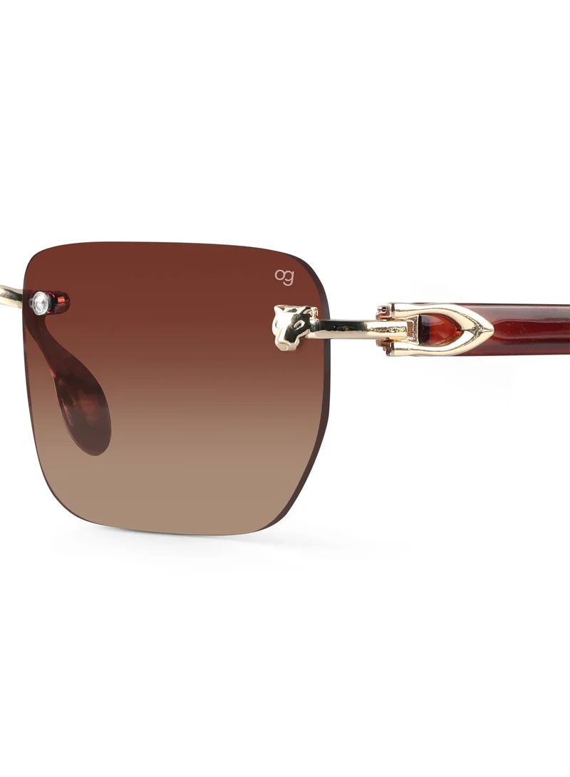 Woggles Uv-Protected Rimless Rectangle Sunglasses