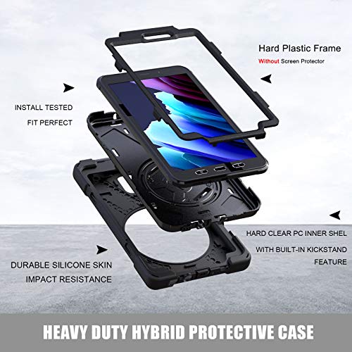 Rantice Samsung Galaxy Tab Active3/Active5 8.0 Case, with 360 Stand, Handle Hand Strap & Shoulder Strap for Samsung Galaxy Tab Active5 8" 2024, Active3 8" 2020 SM-X300/X307/T570/T577 (Black) - Image 4