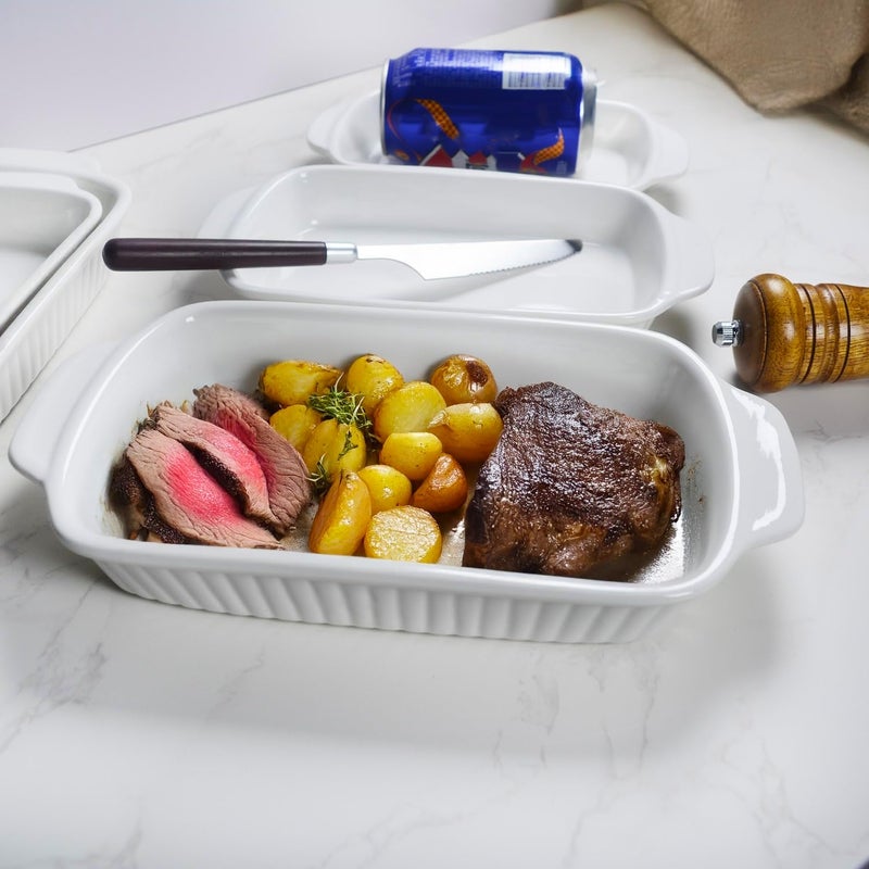 dingdaer أطباق كسرولة سيراميك، طبق خبز صغير أو غراتين 9 × 6، مجموعة من 4، 23 أونصة مع مقابض، مجموعة أواني للشواء في الفرن لوجبات لشخص أو شخصين، لازانيا، فطيرة، غراتين، للمطبخ، المنزل - Image 2