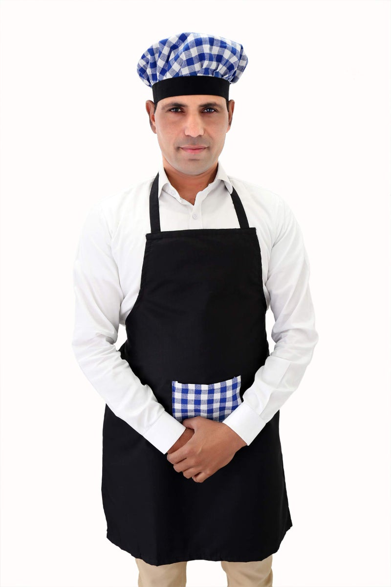 Switchon Waterproof Blue Kitchen Chef's Apron with Cap- Proudly Made in India - Image 4