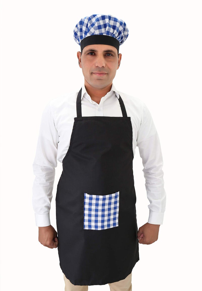Switchon Waterproof Blue Kitchen Chef's Apron with Cap- Proudly Made in India - Image 2