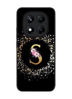 Stylizedd For Xiaomi Redmi Note 14 Pro 4G 4G Case,Slim fit Camera Protection, Shockproof Thin Phone cover  - Custom Monogram Floral - S ( Black )  - Image 1