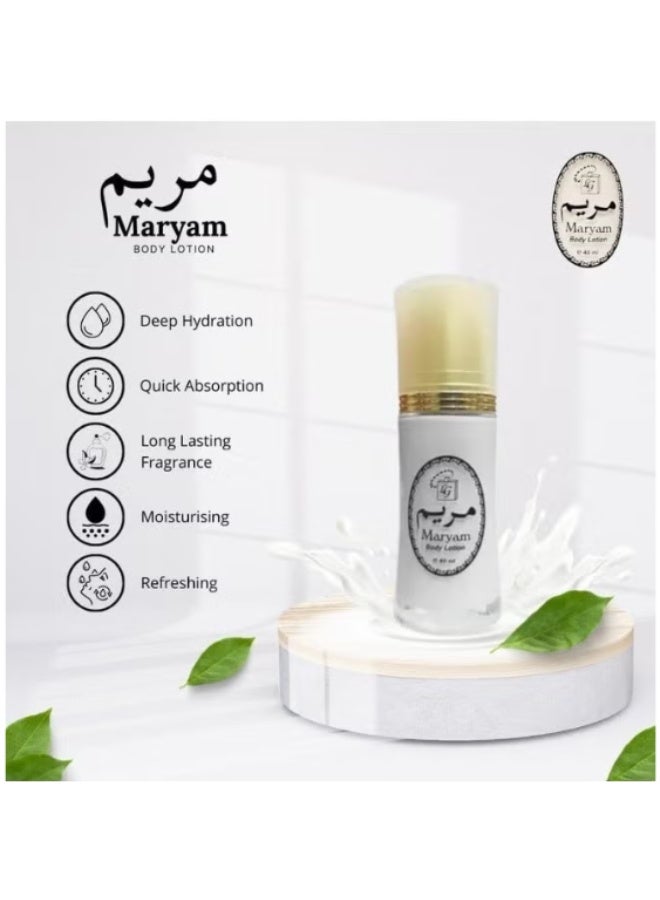 مريم لوشن مريم عطار المعطر لتفتيح الجسم للنساء 40 مل (عبوة من 4 قطع) - لوشن مرطب ومعطر للعناية بالبشرة - Image 2