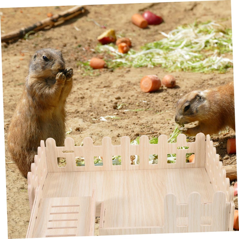 Wooden Platform Toy For Hamsters And Guinea Pigs Exercise Stand With Smooth Edges For Cage Decoration - Image 4