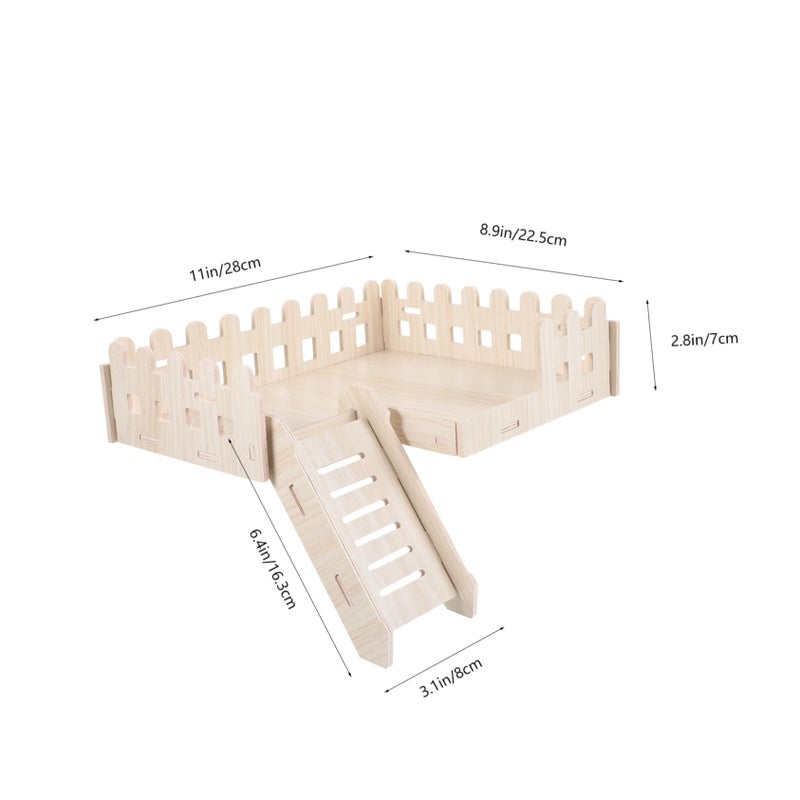 Wooden Platform Toy For Hamsters And Guinea Pigs Exercise Stand With Smooth Edges For Cage Decoration - Image 3