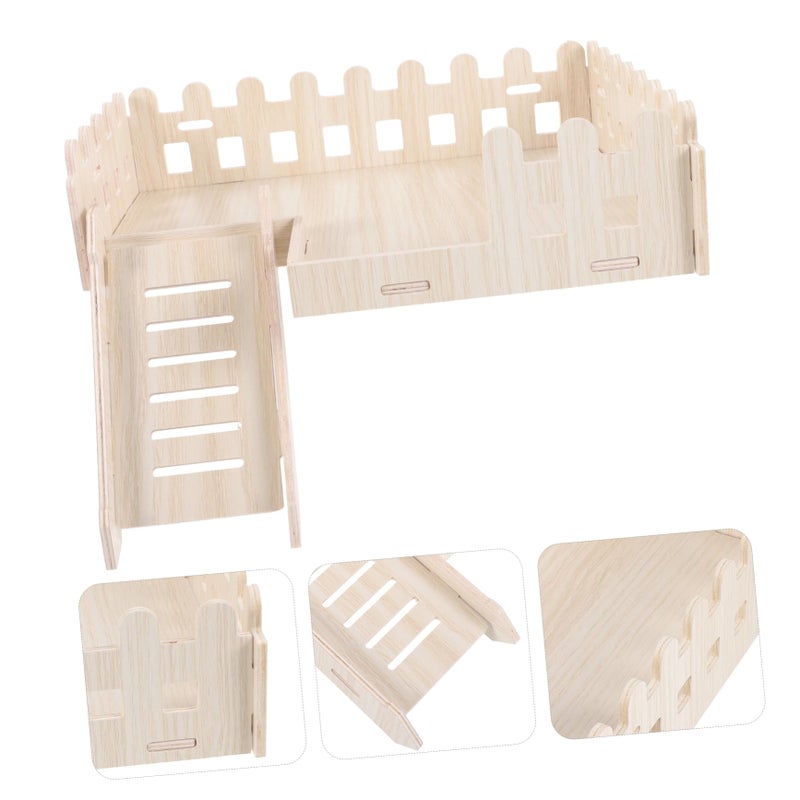 Wooden Platform Toy For Hamsters And Guinea Pigs Exercise Stand With Smooth Edges For Cage Decoration - Image 5