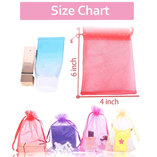 LYSXP 100 Pcs Organza Bags, 4x6Inches, Random 10 Colors, Drawstring Favor Pouches, Perfect for Gifts, Weddings, Birthdays, Christmas - Image 3