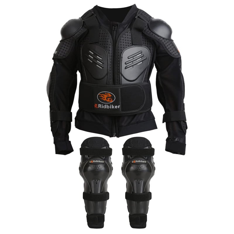 RIDBIKER معدات دراجات التراب للشباب واقي صدر وعمود فقري سترة دراجة نارية للشباب مع مجموعة دروع للركوب لموتوكروس واقي كامل للجسم مع واقيات الكوع والركبة والساق - Image 1