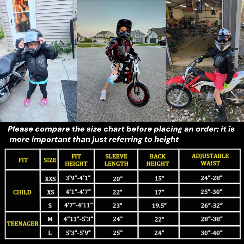 RIDBIKER معدات دراجات التراب للشباب واقي صدر وعمود فقري سترة دراجة نارية للشباب مع مجموعة دروع للركوب لموتوكروس واقي كامل للجسم مع واقيات الكوع والركبة والساق - Image 2
