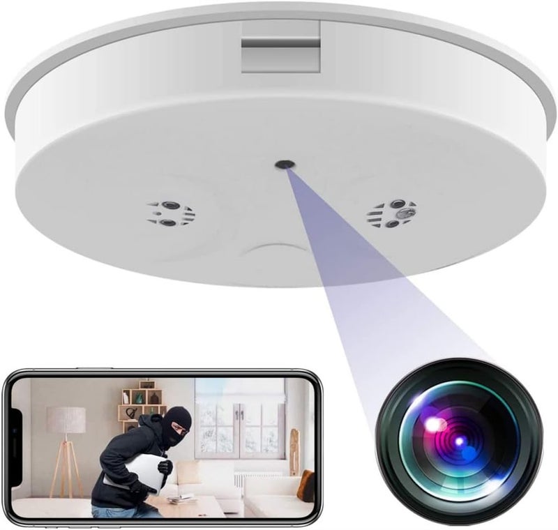 woobles Hidden Camera Smoke Detector WiFi, Hidden Spy Camera,Remote Internet Access,Night Vision,SD Card Slot,Bottom View Covert Camera Lens for Home - Image 2