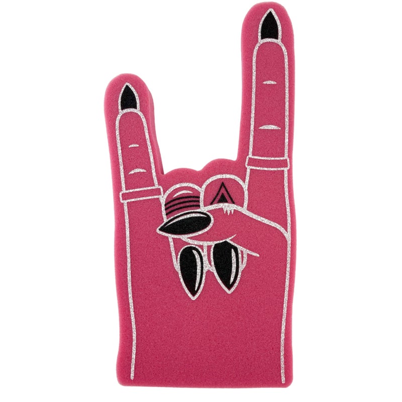 Funstitution Giant Foam Finger 18 Inch - Female Foam Hand For All Occasions - Seen On Miley Cyrus - Cheerleading For Sports - Use As Celebration Pom Poms Pink - Image 1