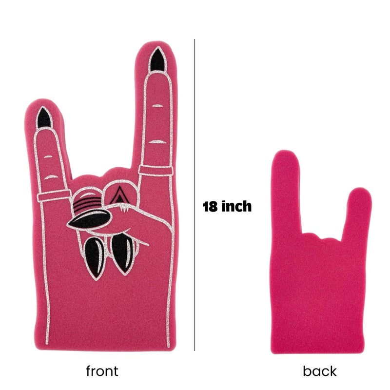 Funstitution Giant Foam Finger 18 Inch - Female Foam Hand For All Occasions - Seen On Miley Cyrus - Cheerleading For Sports - Use As Celebration Pom Poms Pink - Image 5