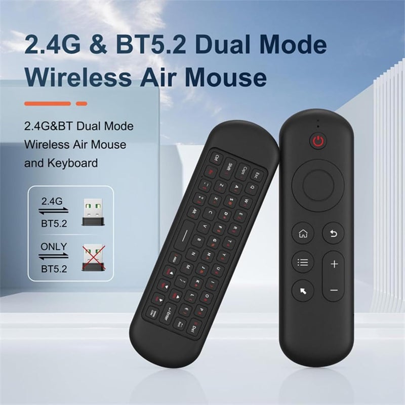 Mini Keyboard, Wireless Air Mouse Remote Control with 2.4G & BT5.2 Connectivity, Rechargeable Backlit Mini Keyboard for Android TV Box, PC, Smart TV, Projector, All-in-One PC, MAC - Image 2