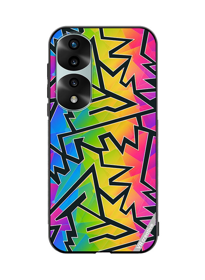 VR CREATIVE Protective Case Cover For Honor 70 Pro Multicolor Geometric Design - Image 1