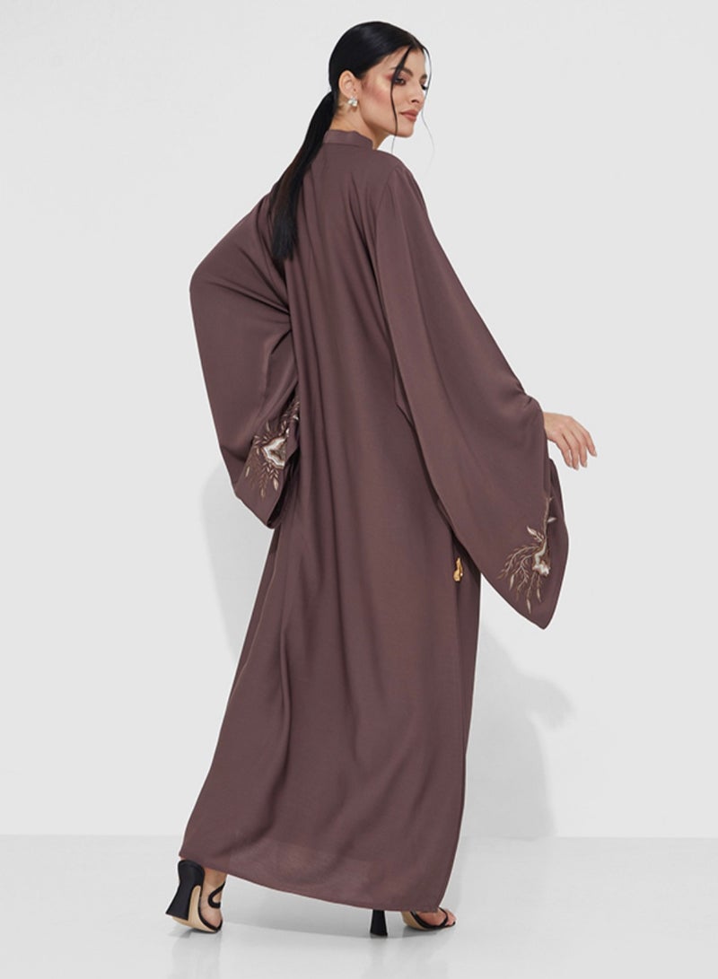 Rosette Abaya Abaya embroidery on flowing sleeves, adding elegance and charm - Image 3