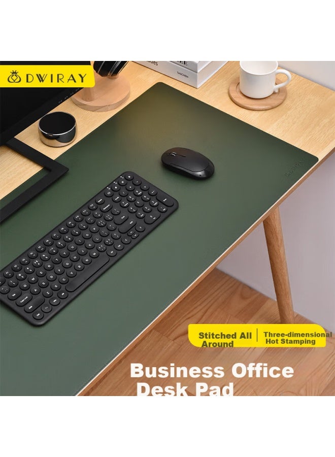 Diyi Workshop Di Yi Workshop Large Mouse Pad Desk Pad Laptop Pad Office Pad Mouse Pad Desktop Pad Writing Pad Desk Pad Leather Business Bean Green + Gray Double-Sided 800X400 - Image 1