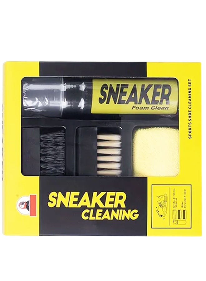 بيكي مجموعة تنظيف الأحذية الرياضية الفاخرة - منظف رغوي، فرشتان للتنظيف العميق، منشفة من الألياف الدقيقة - مجموعة العناية المثالية للأحذية الرياضية والأحذية الرياضية والأحذية الكاجوال (مجموعة تنظيف الأحذية الرياضية)
