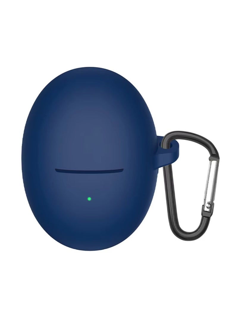 Silicone Protective Case For Huawei Freebuds 6 Wireless Bluetooth Earphone Shell Sleeve Compatible with Huawei Freebuds 6 Cover With Hook (Navy Blue)