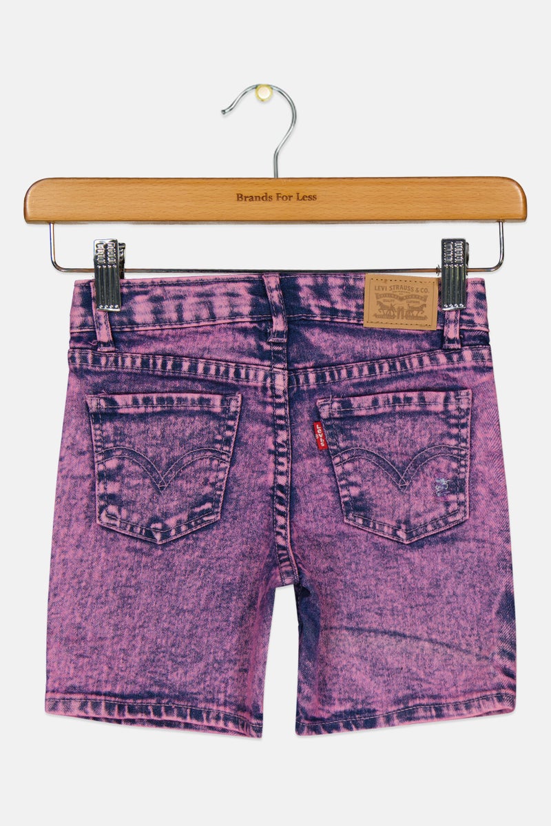 Levi's Kids Girl Washed Denim Shorts, Pink - Image 3