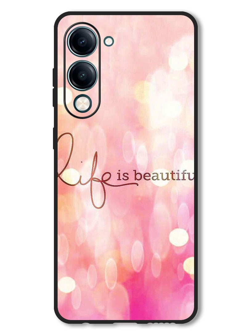 Theodor Case Compatible with Vivo Y29s Protection Shockproof Bumper Cover Life Is Beautiful - Image 1
