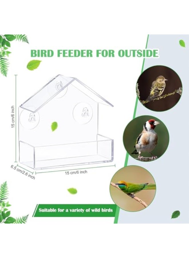 Window Bird Feeder, Clear Acrylic Bird House for Viewing Bird Watching, Suction Cup Mounted, Ideal for Finches, Bluebirds and More - Image 2