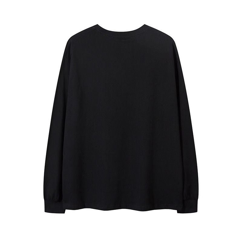 Fashion Brand Hiphop Necklace Pure Cotton Long-Sleeved T-Shirt Autumn Loose Heavy Oversize Base Top For Men And Women - Image 5