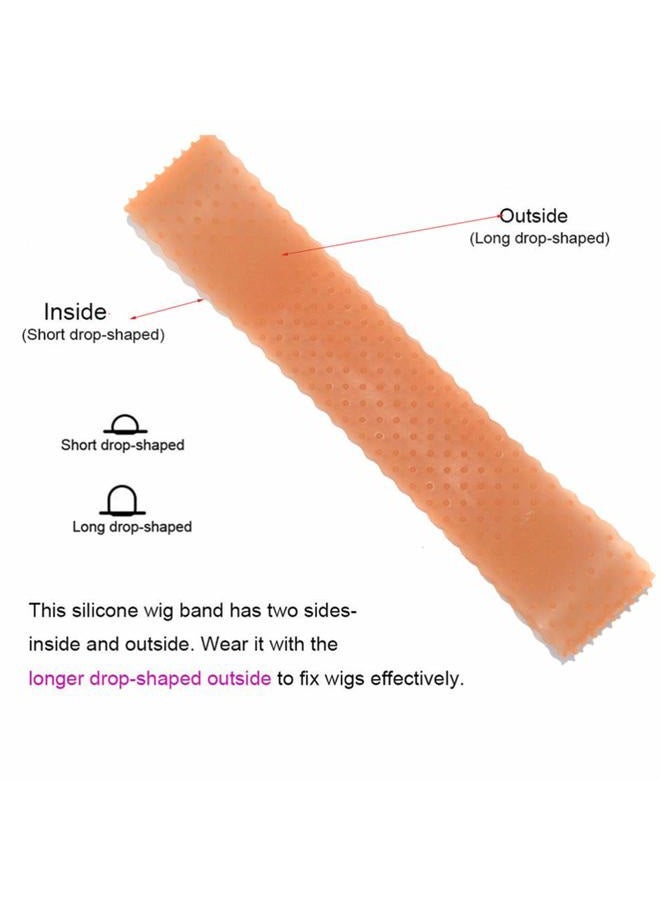 Yuriait 2 Pack Wig Grip Band Non Slip Transparent Silicone Wig Fix Silicone Wig Grip Natural Grip Headbands for Women Comfort Elastic Wig Grip Cap for Lace Wigs to Hold Wigs dark brown - Image 3