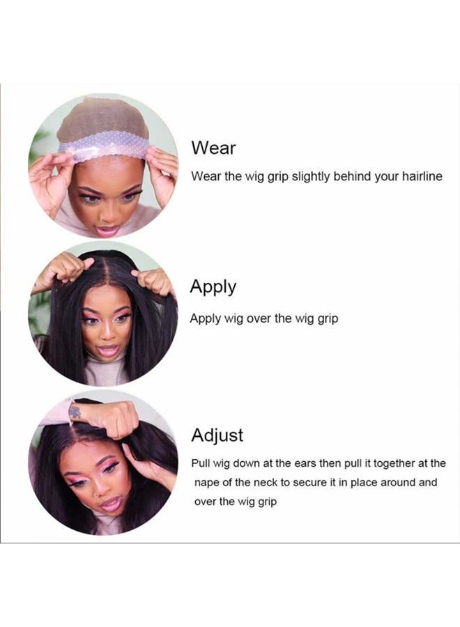 Yuriait 2 Pack Wig Grip Band Non Slip Transparent Silicone Wig Fix Silicone Wig Grip Natural Grip Headbands for Women Comfort Elastic Wig Grip Cap for Lace Wigs to Hold Wigs dark brown - Image 5